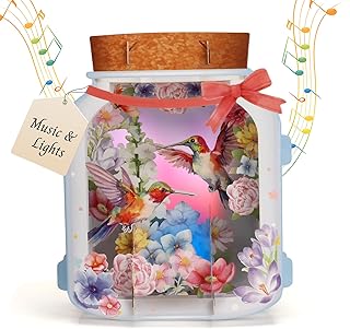 Pop Up Card, Paper Musical Card, Pop-up Hummingbird Greeting card, Can be Used as Birthday Card, Blessing Cards, Anniversary Cards, Thank You Card, for Girls, Gaughters, Women