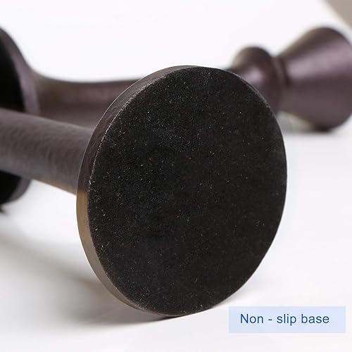 Miniatura 7 de JT17008 - Juego de 2 candelabros decorativos rústicos para centro de mesa, 7 x 9 pulgadas, color marrón