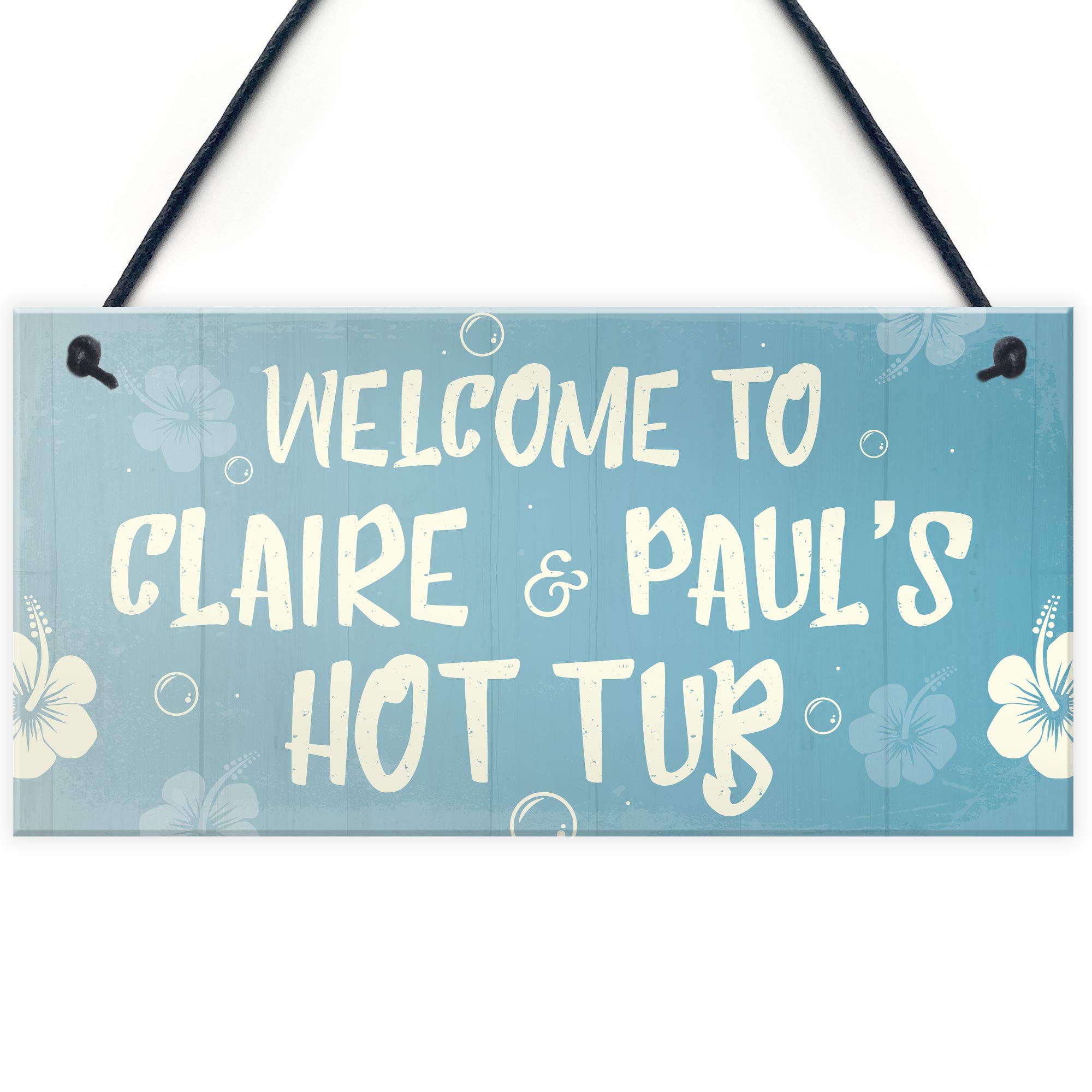 Red Ocean PERSONALISED Garden Hot Tub Sign Welcome Sign Summer House Plaque Couple Gifts