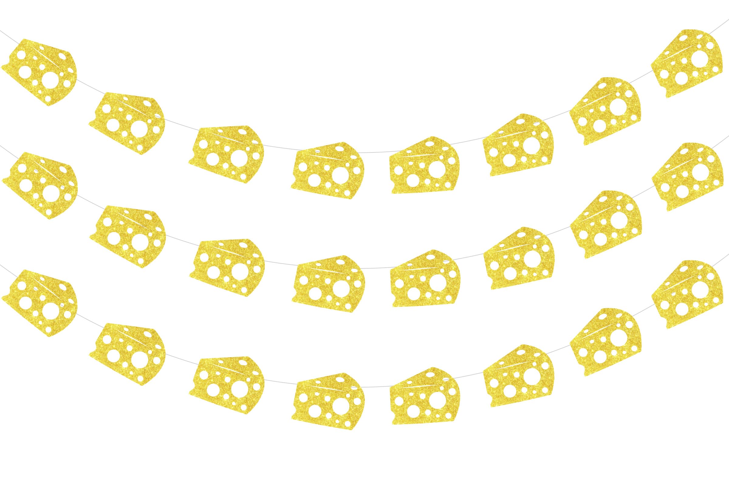 Cheese Themed Party Decorations - 3Pcs Macaroni & Cheese Bunting Banners For Birthday