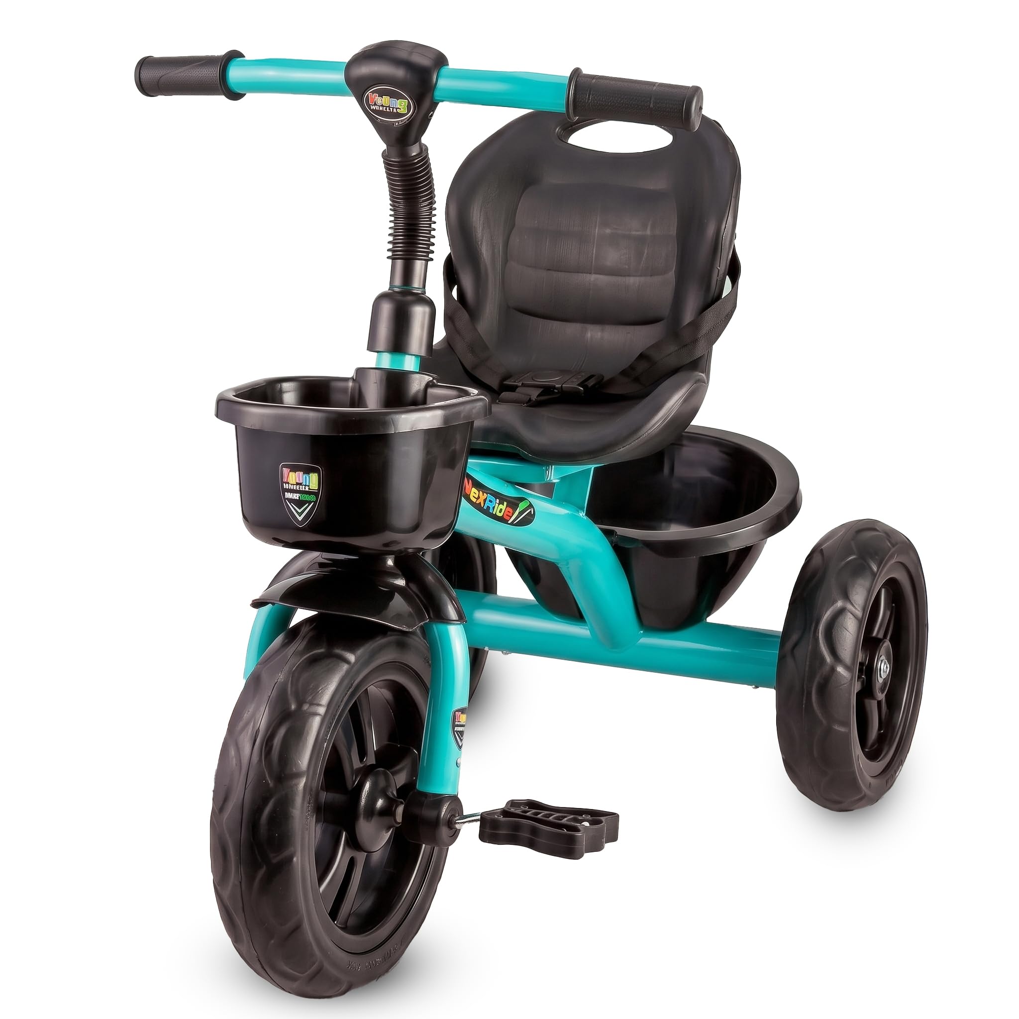 Kids Tricycle with Parent Push Handle | 3-Wheel Baby Cycle | EVA Wheels | Storage Basket | Comfortable Seat | Ages 2-5 Years (Light Blue)-image-44