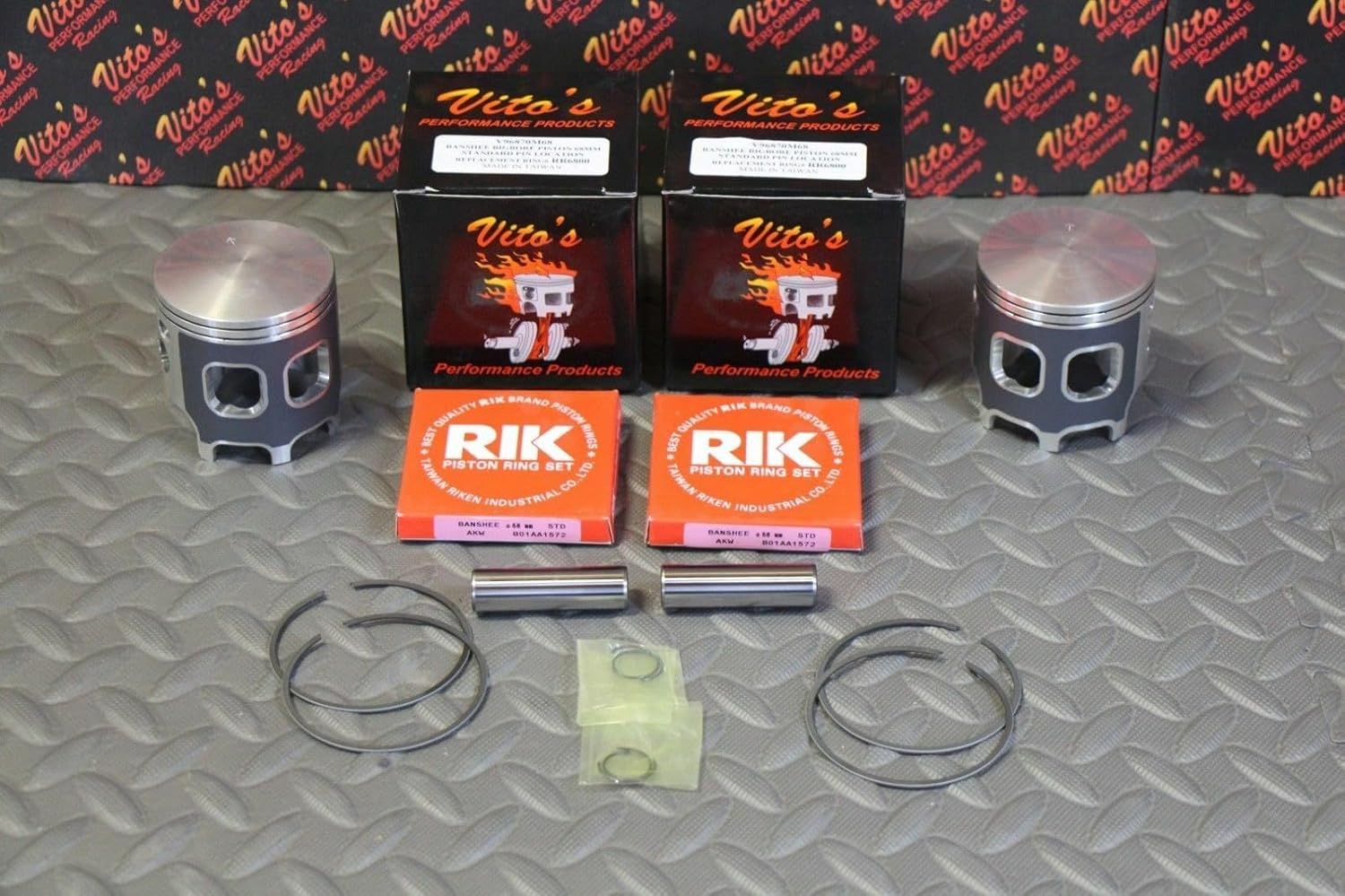 2 x Vito's ATHENA Banshee pistons FORGED 68.00 stock cylinder BIG BORE 68mm