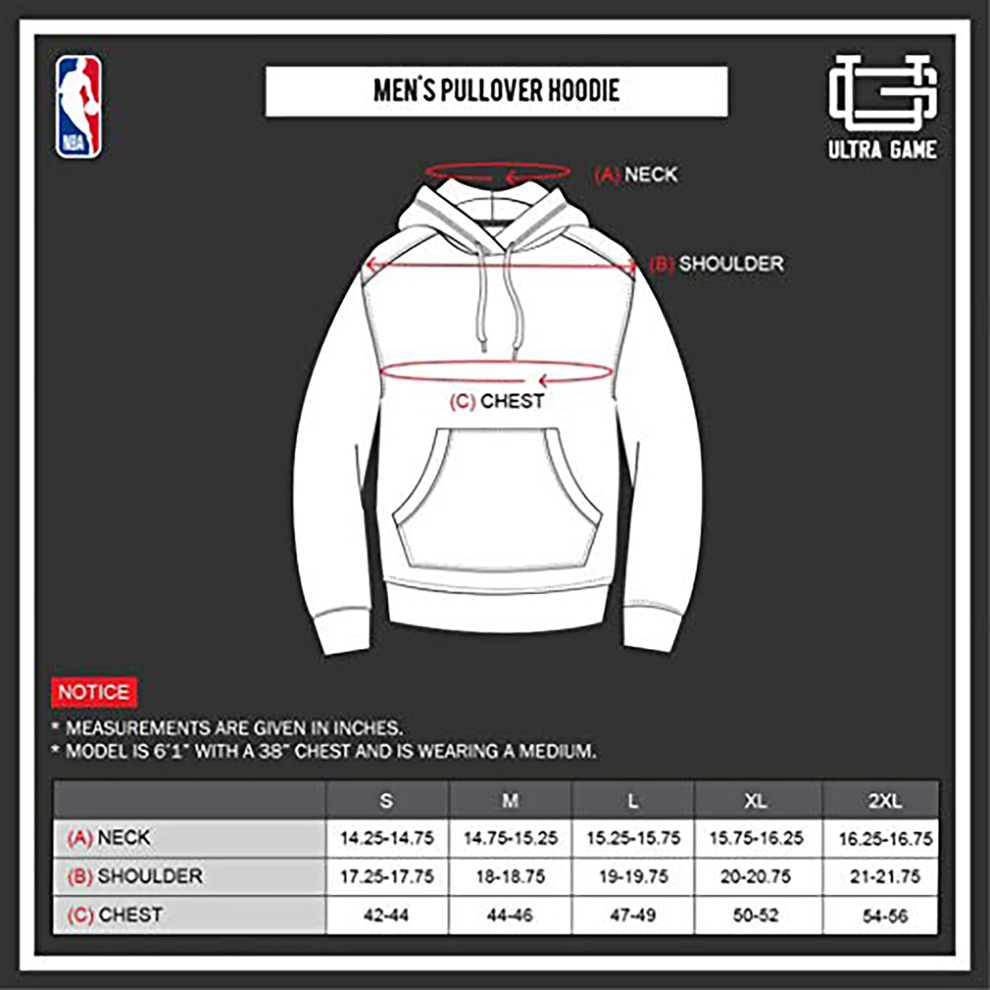 Ultra Game Męska bluza z kapturem NBA Focused bluza z kapturem dla fanów sportu, węgiel drzewny wrzos, XXL