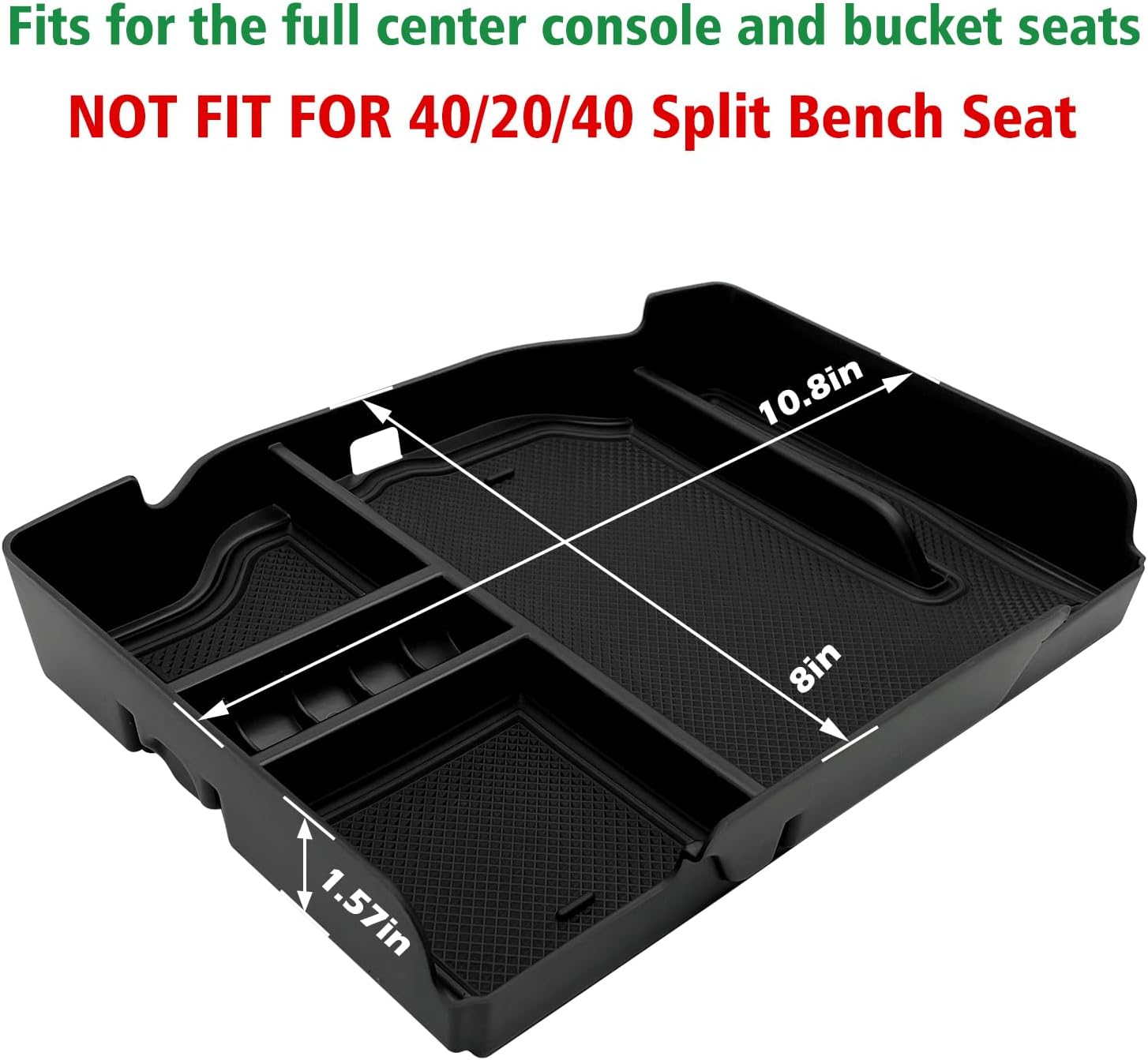 Center Console Organizer fits for Dodge RAM 2026 2025 2024 2023 2022 2021 2020 2019 1500 2500 3500 Accessories Interior Storage Box Armrest Storage Tray (Black)