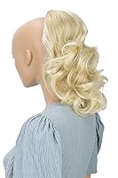 Vista 23 de PrettyShop - Extensión de cola de caballo trenzada, ondulada y voluminosa de 12 pulgadas, color castaño, PH205