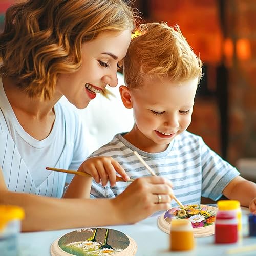 Miniatura 6 de Pllieay 2 placas redondas de madera de pino natural de 5 pulgadas, placa circular sin terminar para proyectos de manualidades y decoración del hogar