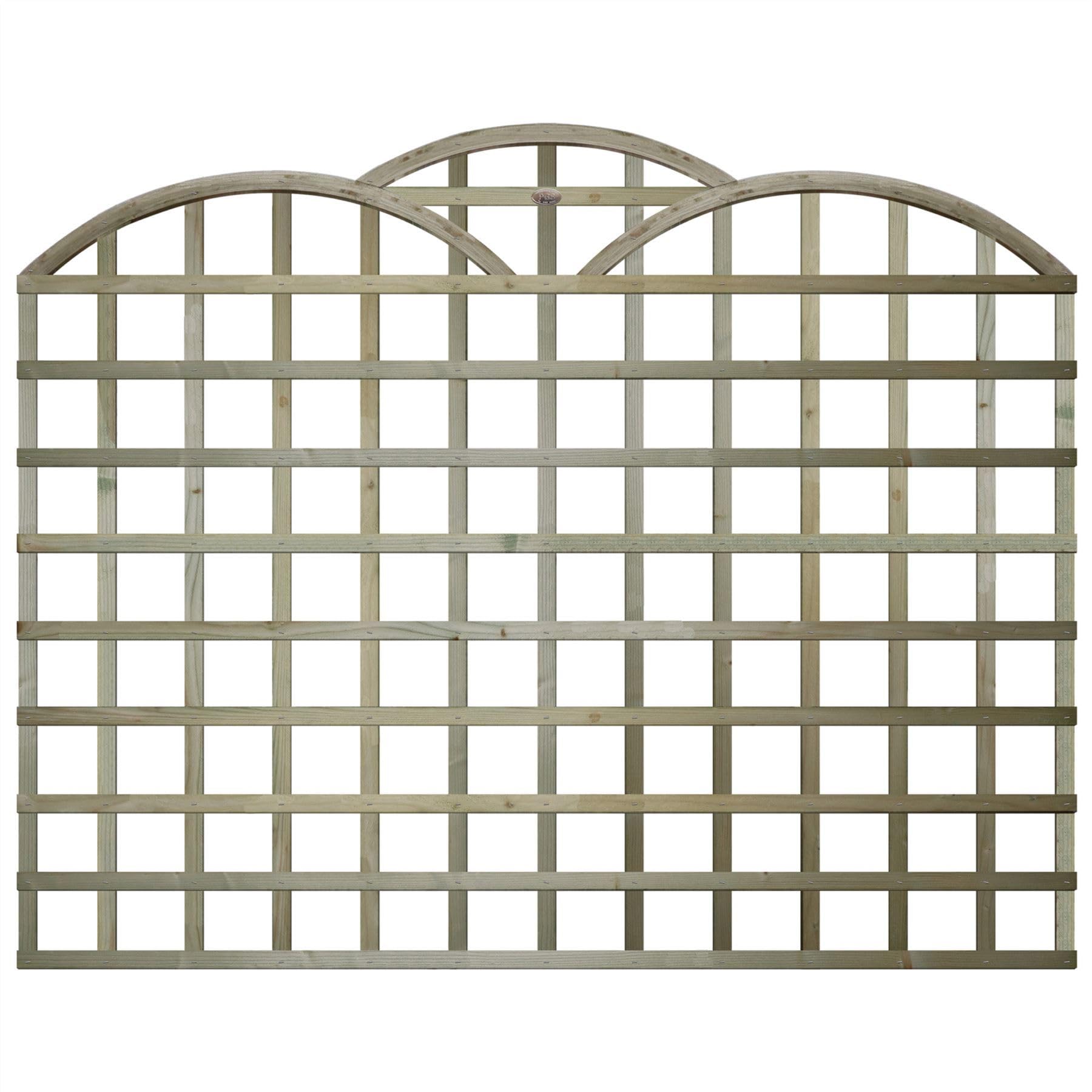 Standard Arched Triple Dome Top, 6ft x 4ft Wooden Garden Fence Trellis Panel | Decorative Fencing for Screening Divider, Pergola, & Boundary Wall Lattice (Wide: 182cm x High: 120cm) โ image 1