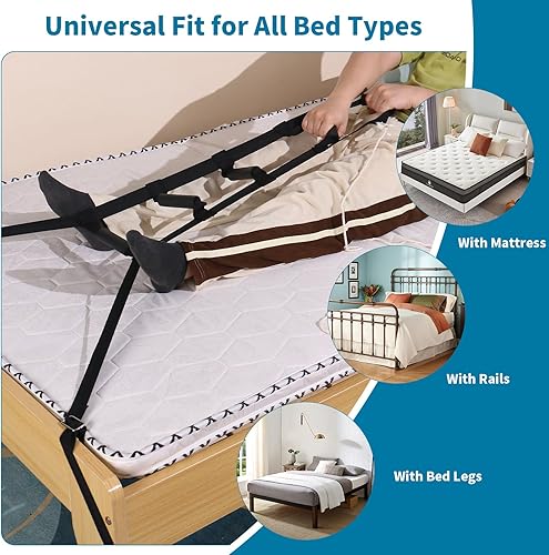 Miniatura 7 de ZUEXT Adjustable Safety Senior Bed Rails White, Medical Bed Assist Grab Bar wStorage Pocket, Bedside Fall Prevention Mobility Aid, Hand Guard Bar