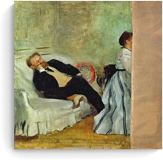 M. And Mme Edouard Manet By Edgar Degas Giclee Paper Poster Bright Clear Reproduction Art Canvas Painting Decor Wall Print Photo Gifts Home Modern Decoratives 24x24inch(60x60cm)
