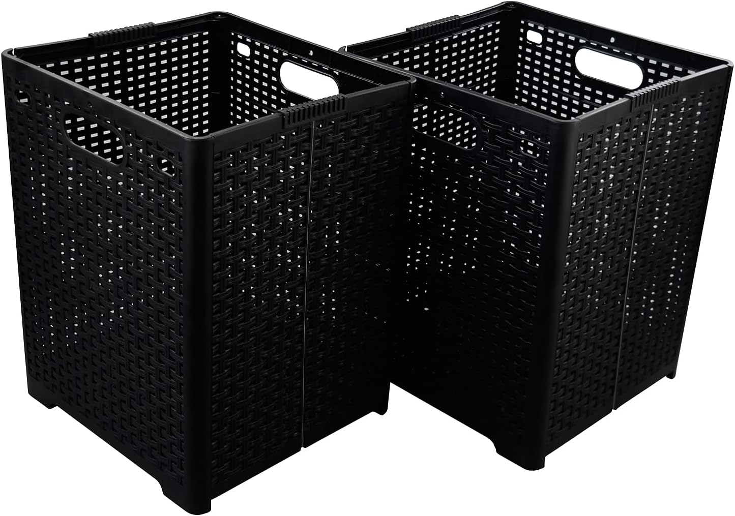 42L Plastic Foldable Laundry Basket, Plastic Laundry Hamper for Wet Towels and Clothes, 2 Packs