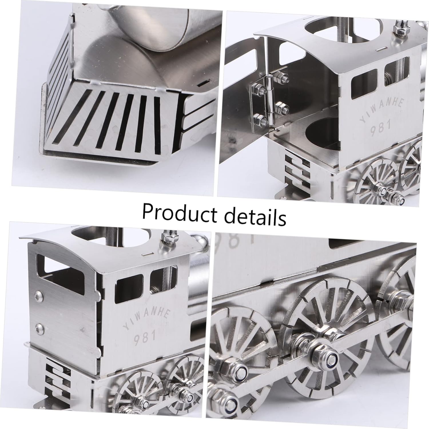 BESTonZON 1 Set Steam Locomotive Model Desktop Ornament Retro Train Decor for Home Office Stainless Steel Train Engine Carriage Unique