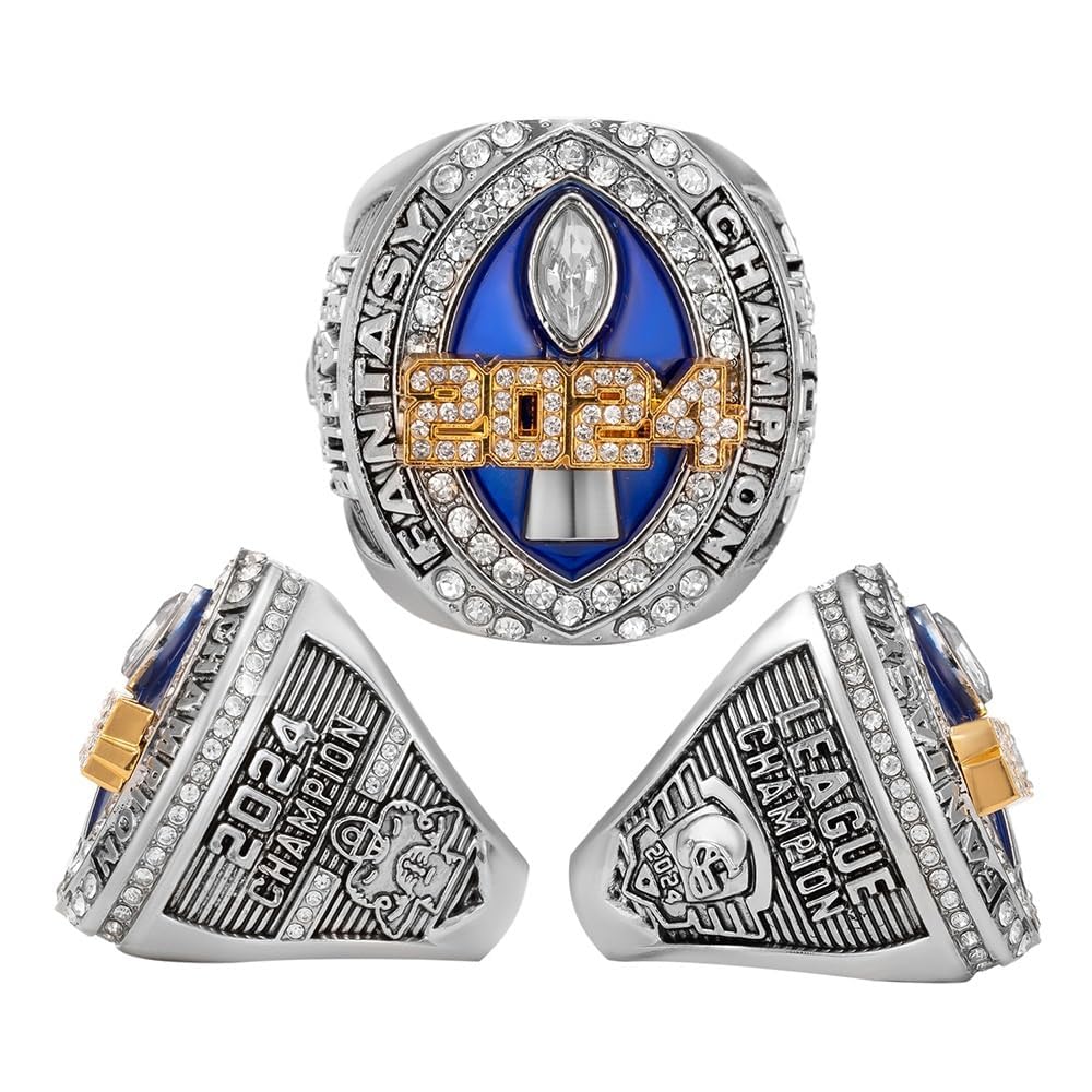 Anillo de Campeonato de Fútbol de Fantasía con Caja de Madera FFL Champion Ring Recuerdo para Fanáticos