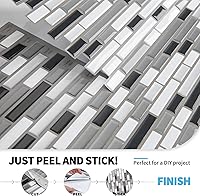 Vista 8 de Art3d Azulejo Autoadhesivo de 12" x 12" para Salpicadero de Cocina, Ladrillo Gris (6 Azulejos)