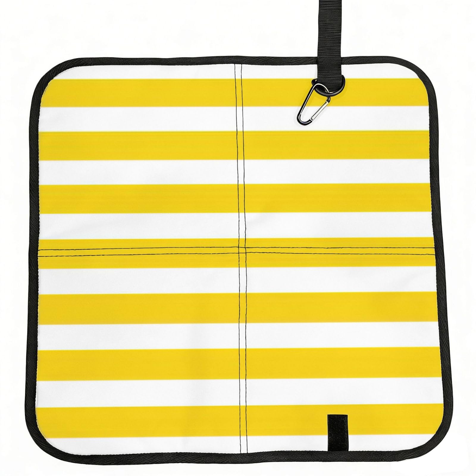 AYYQWE Lemon Zest Yellow Stripes Pattern Print Foldable Seat Cushion Portable Chair Pad Office Commuting Picnic Camping Outdoor