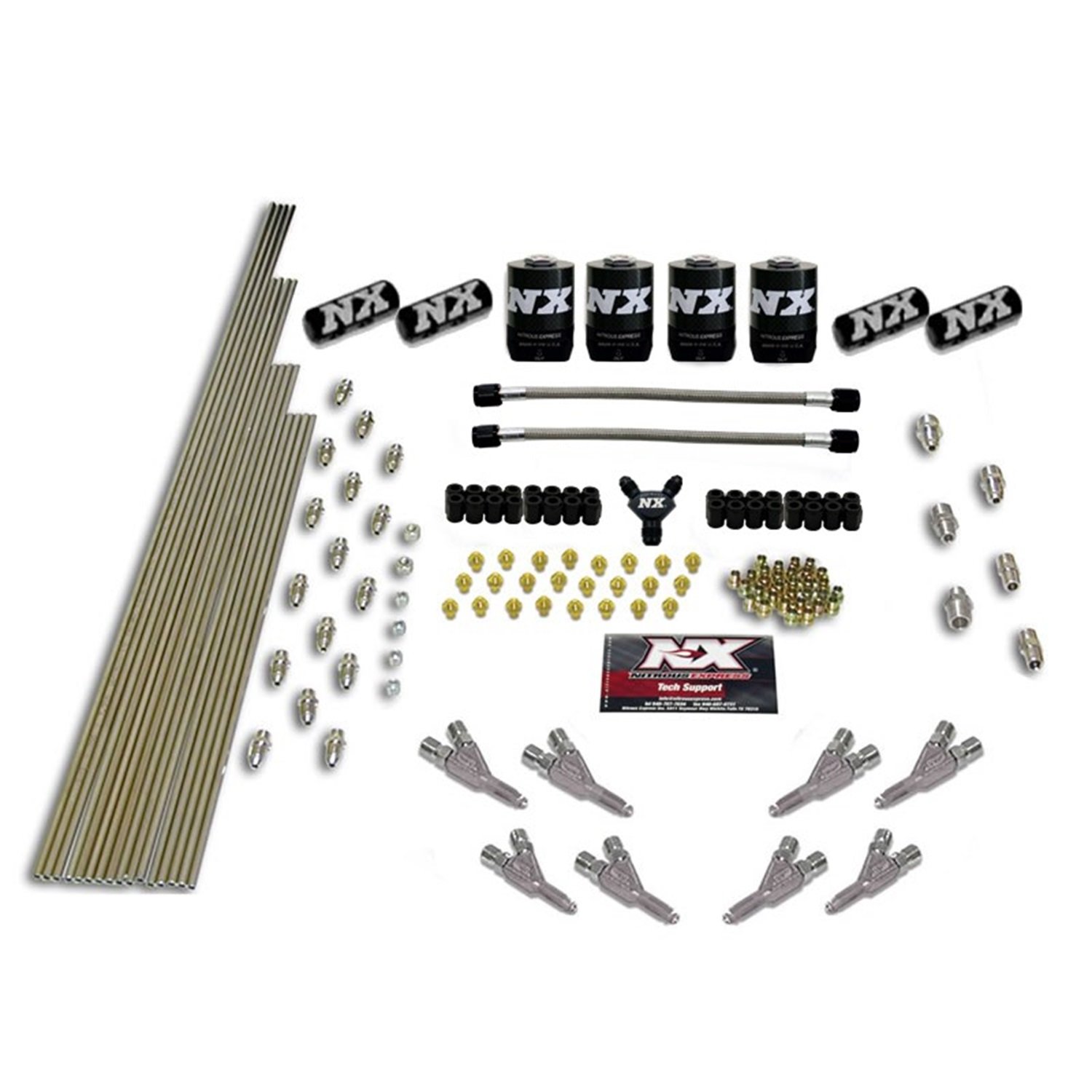 Nitrous Express 13383 8-Cylinder Stainless Steel Vortech Nozzle Intake Plumbing Kit