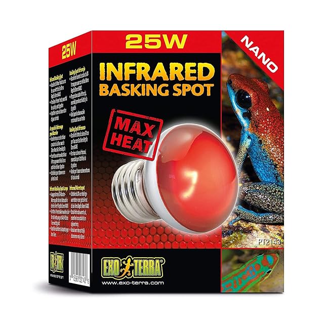 Exo Terra Foco de Basking Spot Nano, de infrarrojos, para uso Reptile Dome Nano, 25 W, casquillo E27