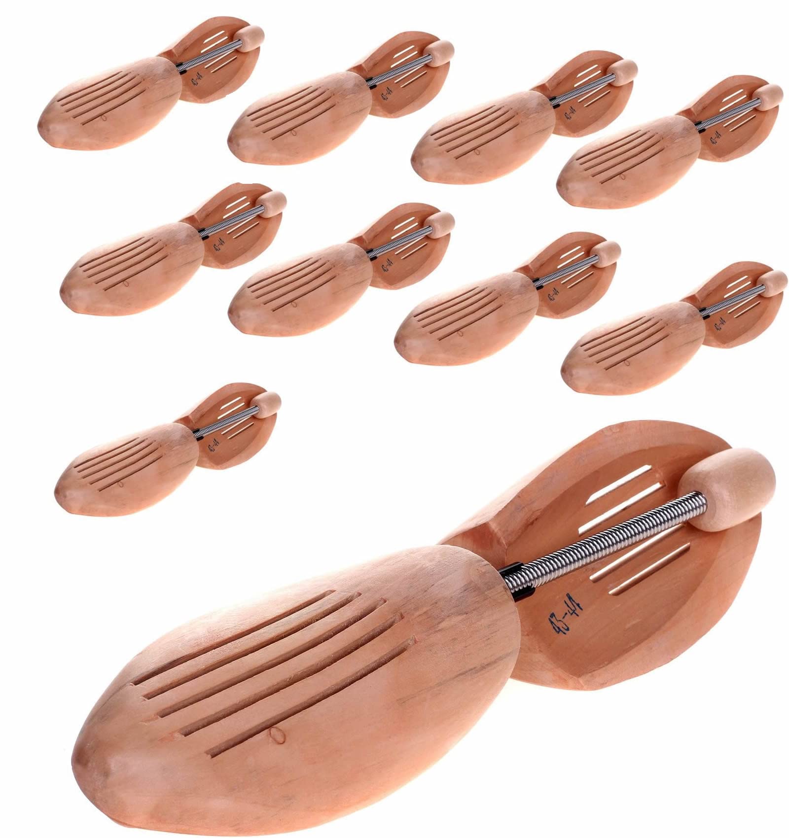 10 pares / 5 pares Hormas de zapato, madera natural, tensor de espiral, hormas. Unisex, tallas a elegir. KXB6001
