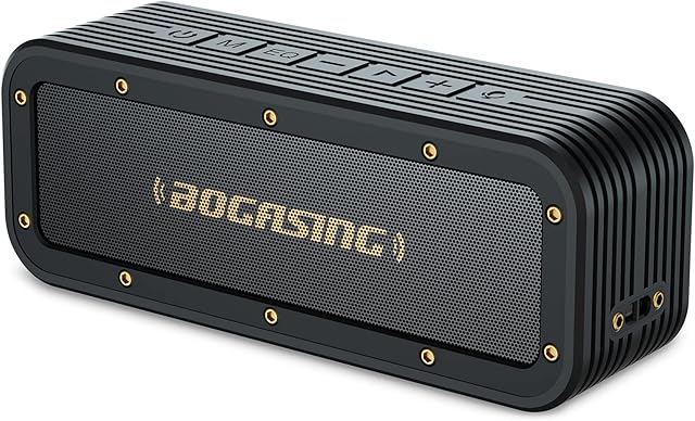 BOGASING M4 Portable Bluetooth Speaker with 40W HD Surround Stereo Sound, Enhanced Bass, IPX7 Waterproof, Bluetooth 5.0 Wireless Dual Pairing, EQ, for Home, Shower, Outdoor, Beach, Party (Black)