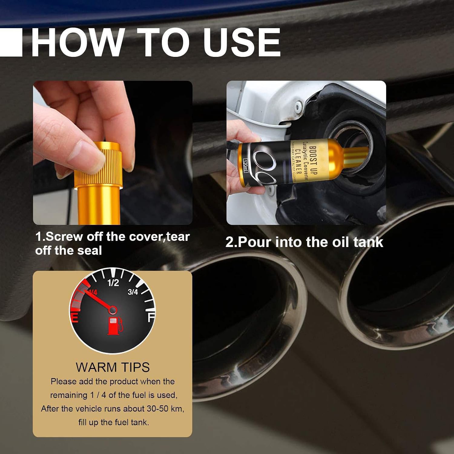 Instant Car Exhaust Handy Cleaner, Catalytic Converter Cleaner, Complete Fuel, Exhaust & Emission System (5 Bottles)