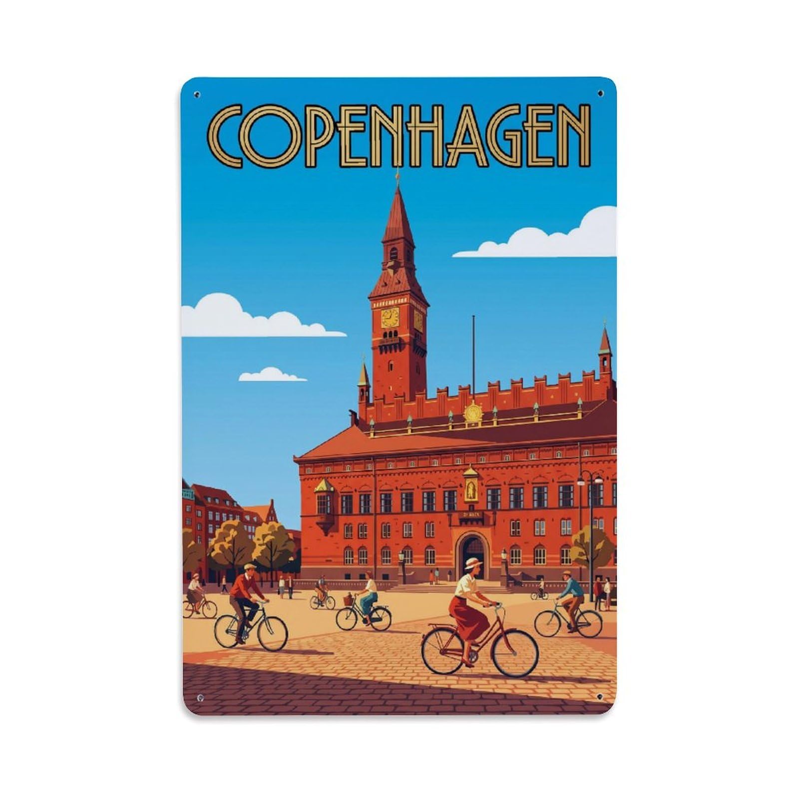 Este 8X12inch Style Vintage Travel Copenhagen Denmark Experience Metal Tin Sign