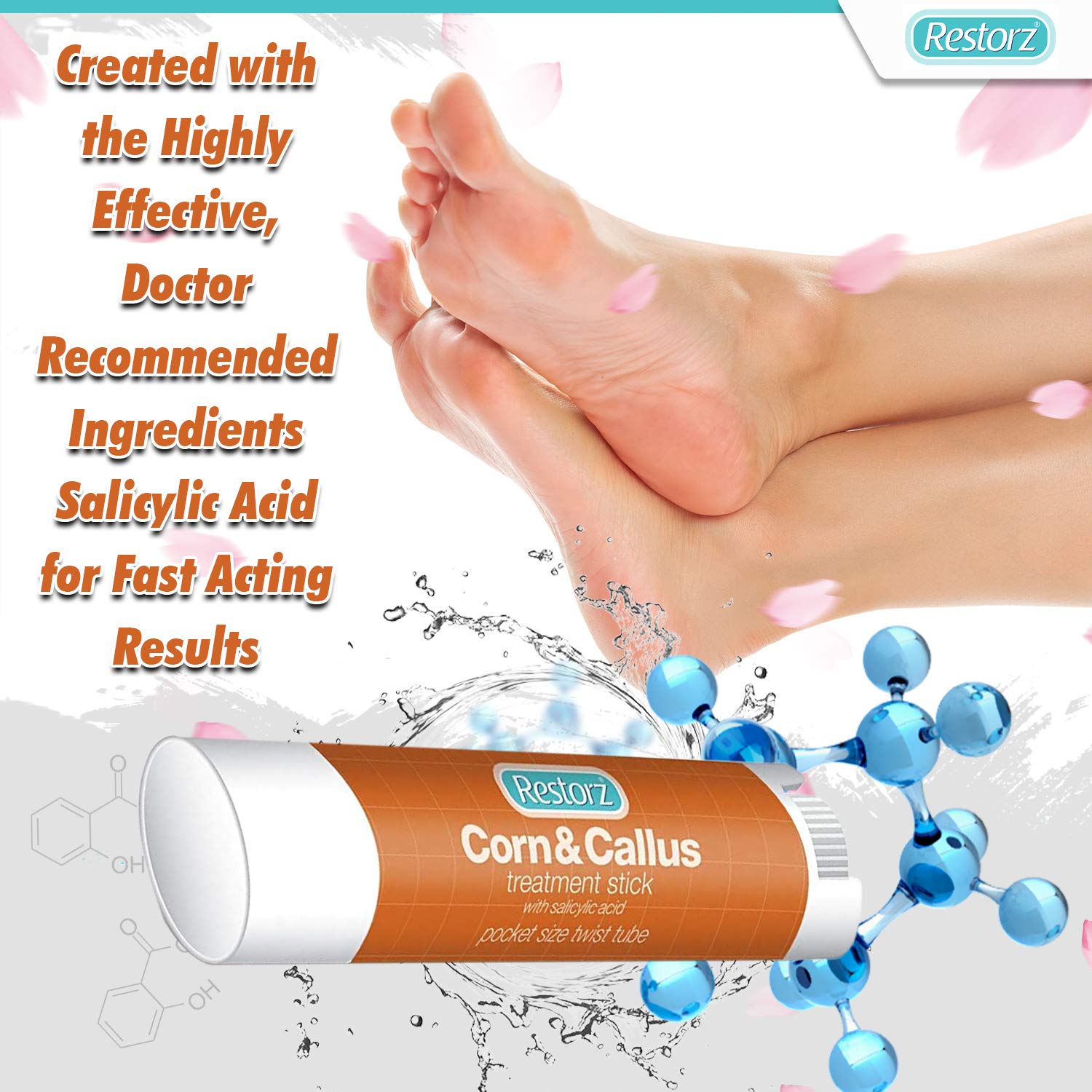 Restorz Corn and Callus Remover with Salicylic Acid, Fast Acting