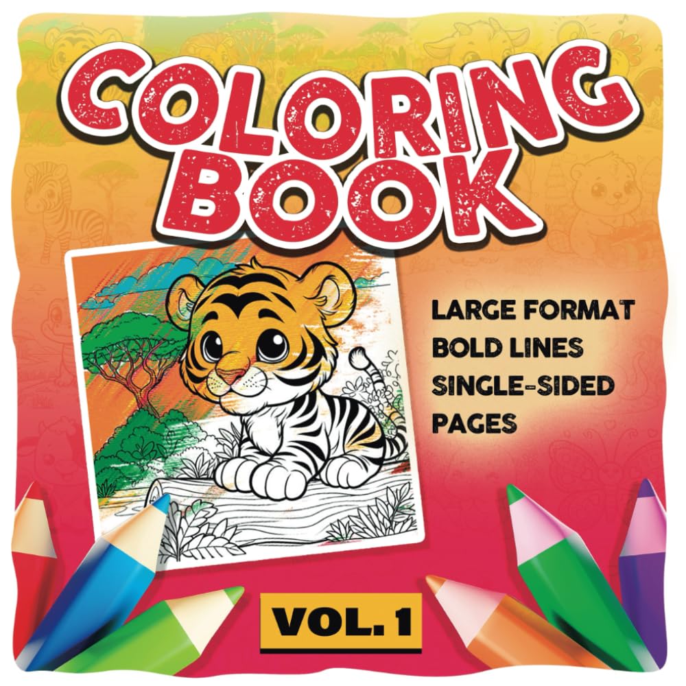 Animal Kingdom: A Cute Coloring Adventure. Vol.1: Adorable Adventures Await: Large Format Coloring book with bold line illustrations