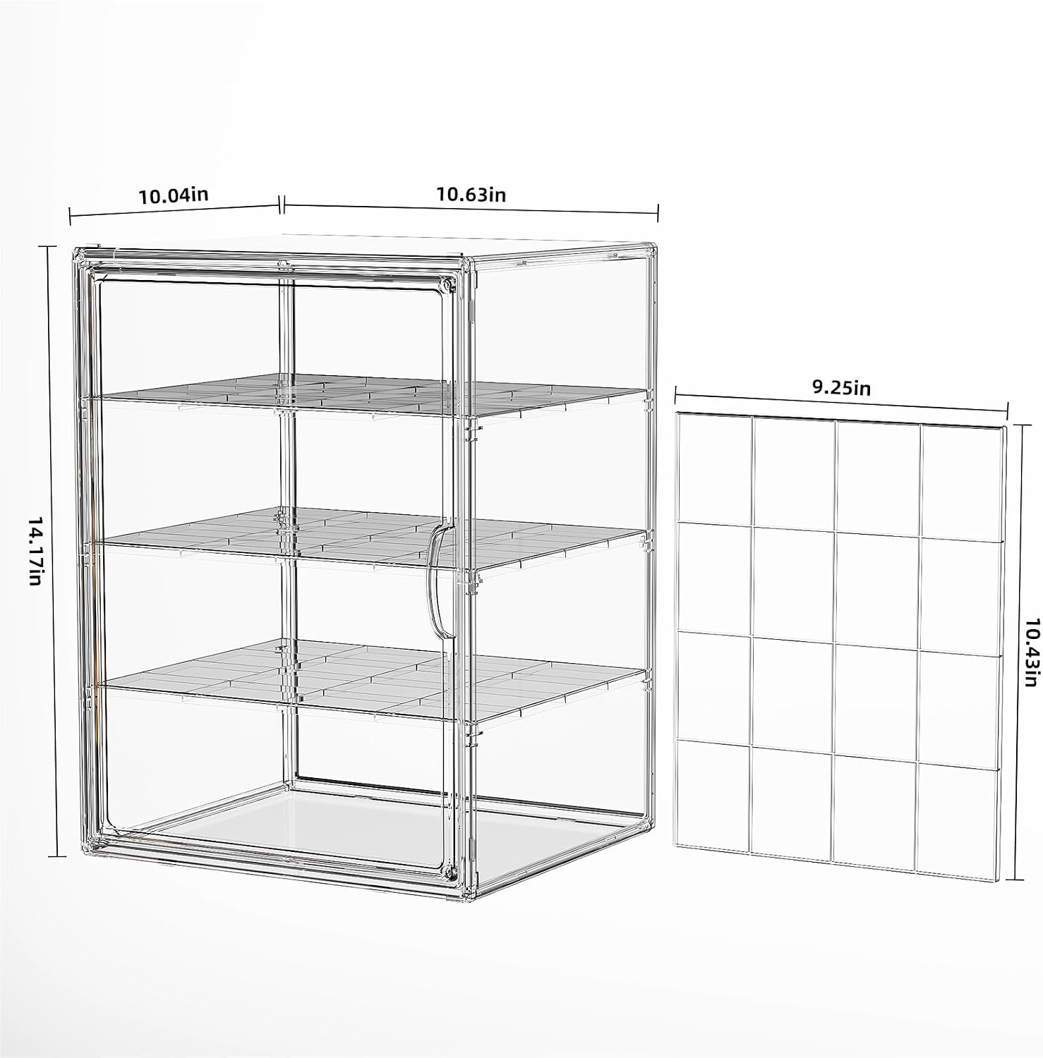 JOYZAN Pastry Display Case, 3 Tier Bread Box for Kitchen Countertop, Acrylic Bread Container with Magnetic Door, Large Bakery Display case for Breads & Muffins 10.63''L x 10" W x 14.17" H image 2