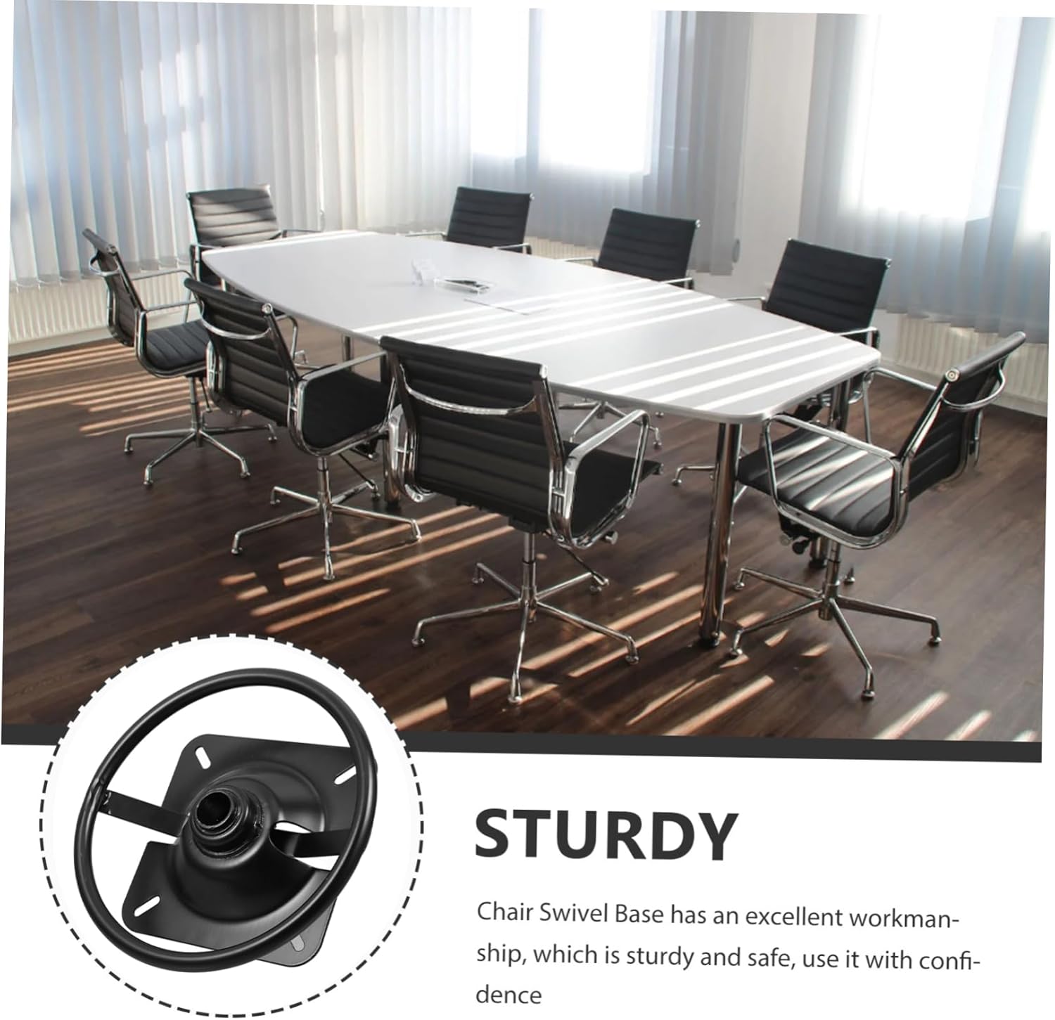 TEHAUX Swivel Chair Base Replacement Parts Office Chair Parts Ergonomic Handle Tray for Organizing Supplies