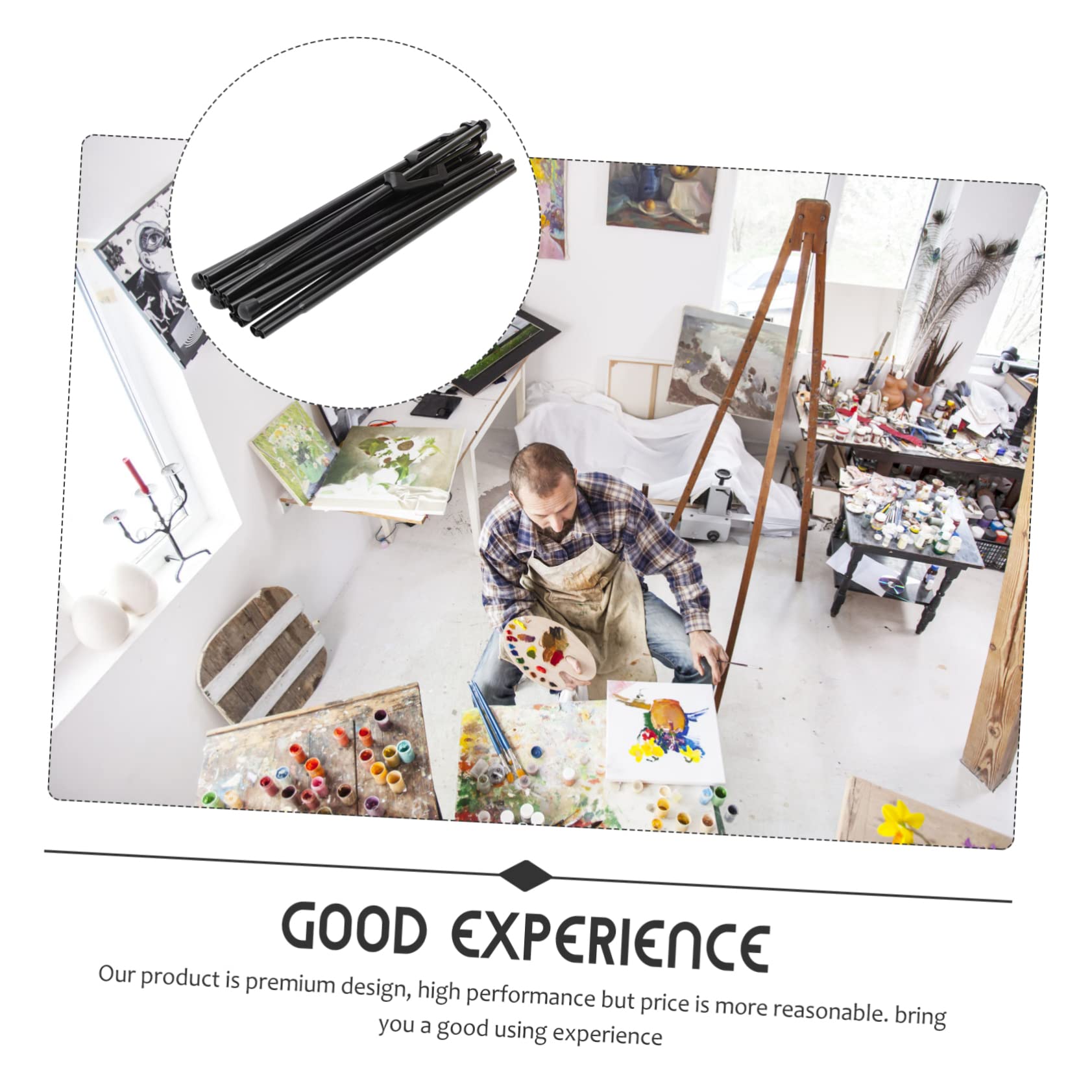 Caballete de Pintura Plegable de Aleación Negro Trípode Ajustable | Diseño, Uso en Presentaciones de Oficina y Pintura al Aire Libre, Estructura Multiusos y Plegable