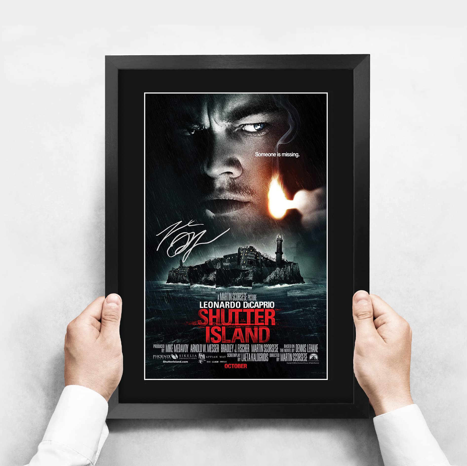 HWC Trading Shutter Island A3 Incorniciato Firmato Regalo Visualizzazione Delle Foto Print Immagine Autografo Stampato Per Leo Dicaprio Gli Appassionati Di Cinema