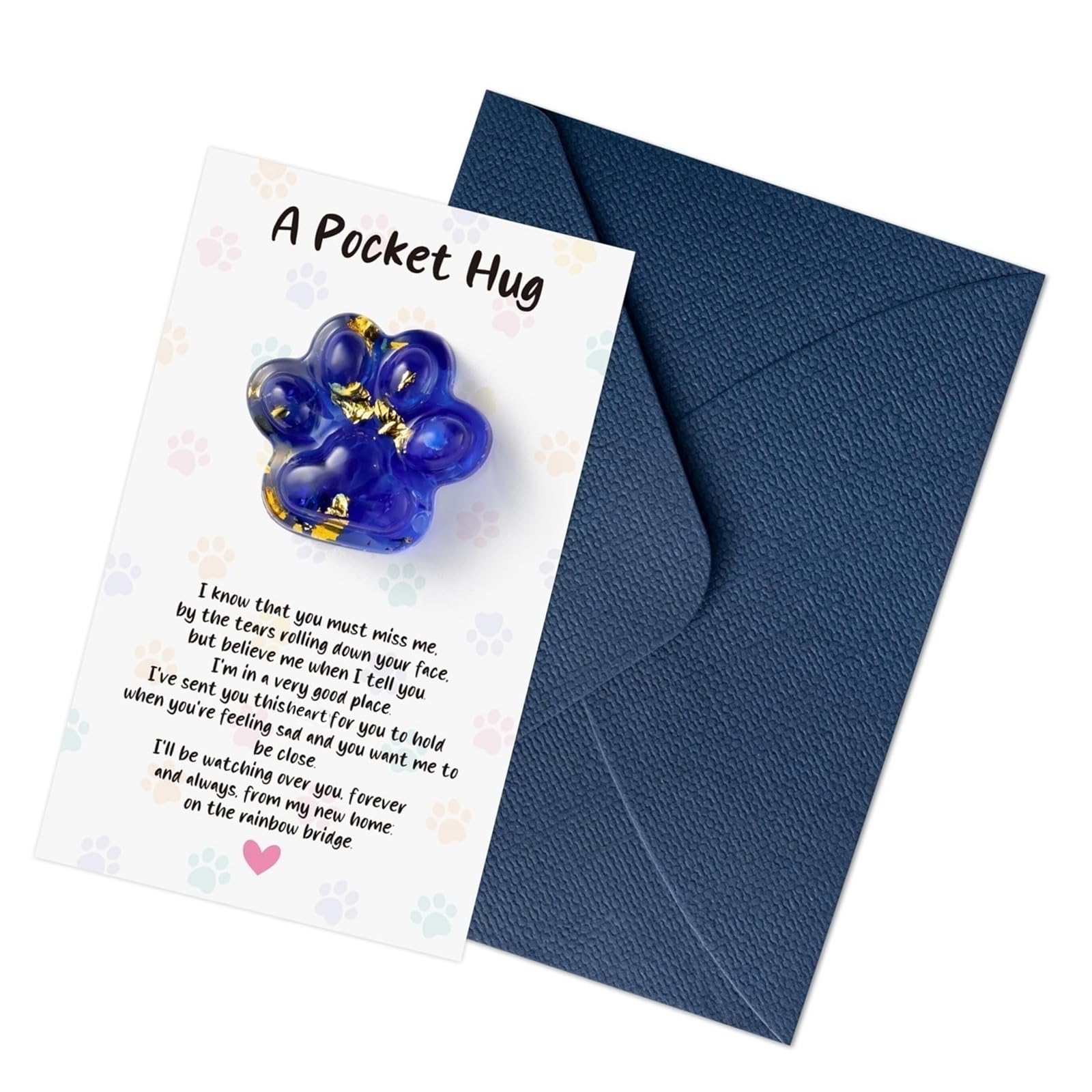 Greabuy Comforting Pet Memorial Gift Bereavement Comfort Set for Pets and Dog Owners Feature Keepsakes Card and Envelope Memorial Beloveds