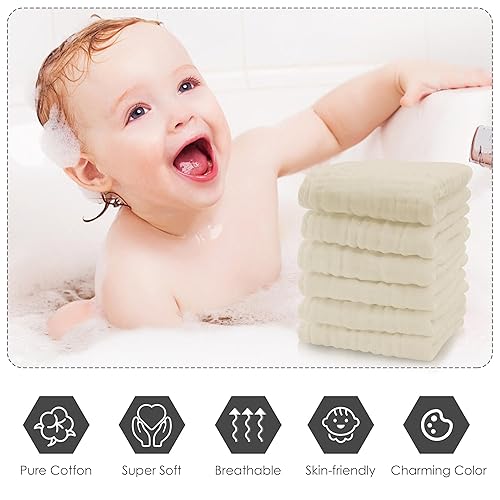 Vista 203 de Cute Castle Paquete de 12 paños de muselina para bebé, 100% algodón, ultra absorbentes, grandes, 20 x 10 pulgadas, trapos súper absorbentes