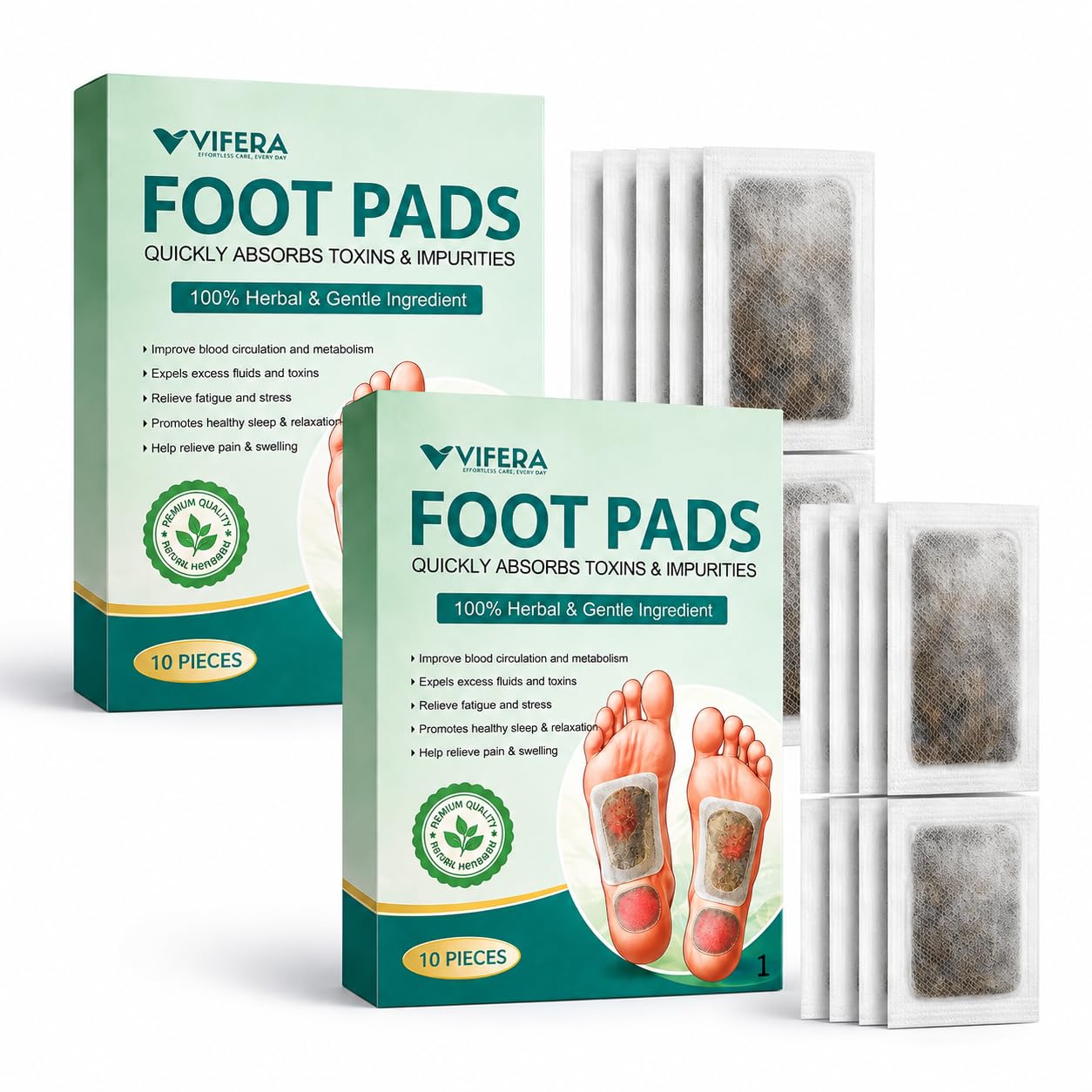 VIFERA Detox Foot Patches for Weight Loss & Toxin Removal | Natural Ginger Herbal Foot Pads for Deep Cleansing & Body Detox | Foot Patch for Pain Relief & Detoxification | Foot Pads for Women & Men (PACK OF 20)-image-19