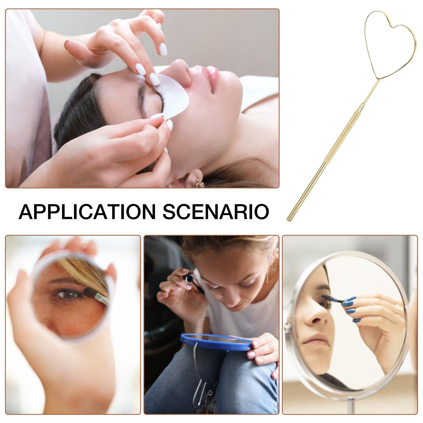 Specchio Lash Tech, Specchio per ciglia per extension ciglia,Specchio portatile per ciglia con manico lungo per trucco - Specchietto per trucco per ciglia per viaggi a casa