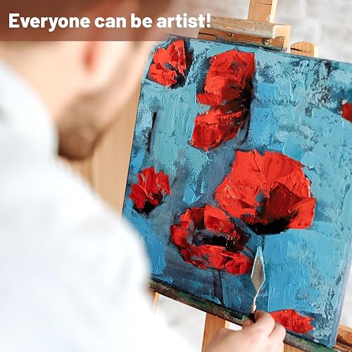 Miniatura 6 de Juego de 14 cuchillos de paleta, cuchillo de pintura de acero inoxidable, espátula de pintura con mango de madera, accesorios de pintura al óleo