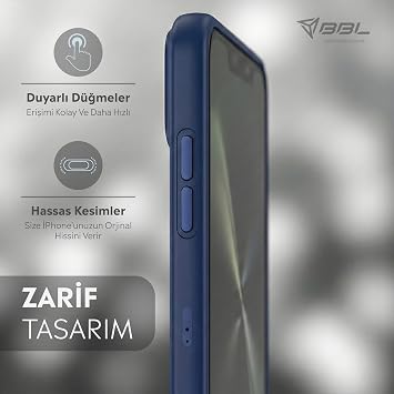 Babilden iPhone 17 Pro Max İçin Kılıf Kamera Tasarımı Magsafe İle Uyumlu Temperli Cam Arka Yüzey Darbelere Karşı Koruma Lüks Telefon Kılıfı (Lacivert)