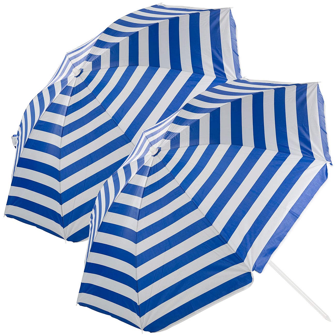 Royal Gardineer Reise Sonnenschirm: 2er-Set Sonnenschirme 2-teilig mit Sonnenschutz UV30+, Tasche, Ø160cm (Strandschirm, Strandschirme UV, Sichtschutz)