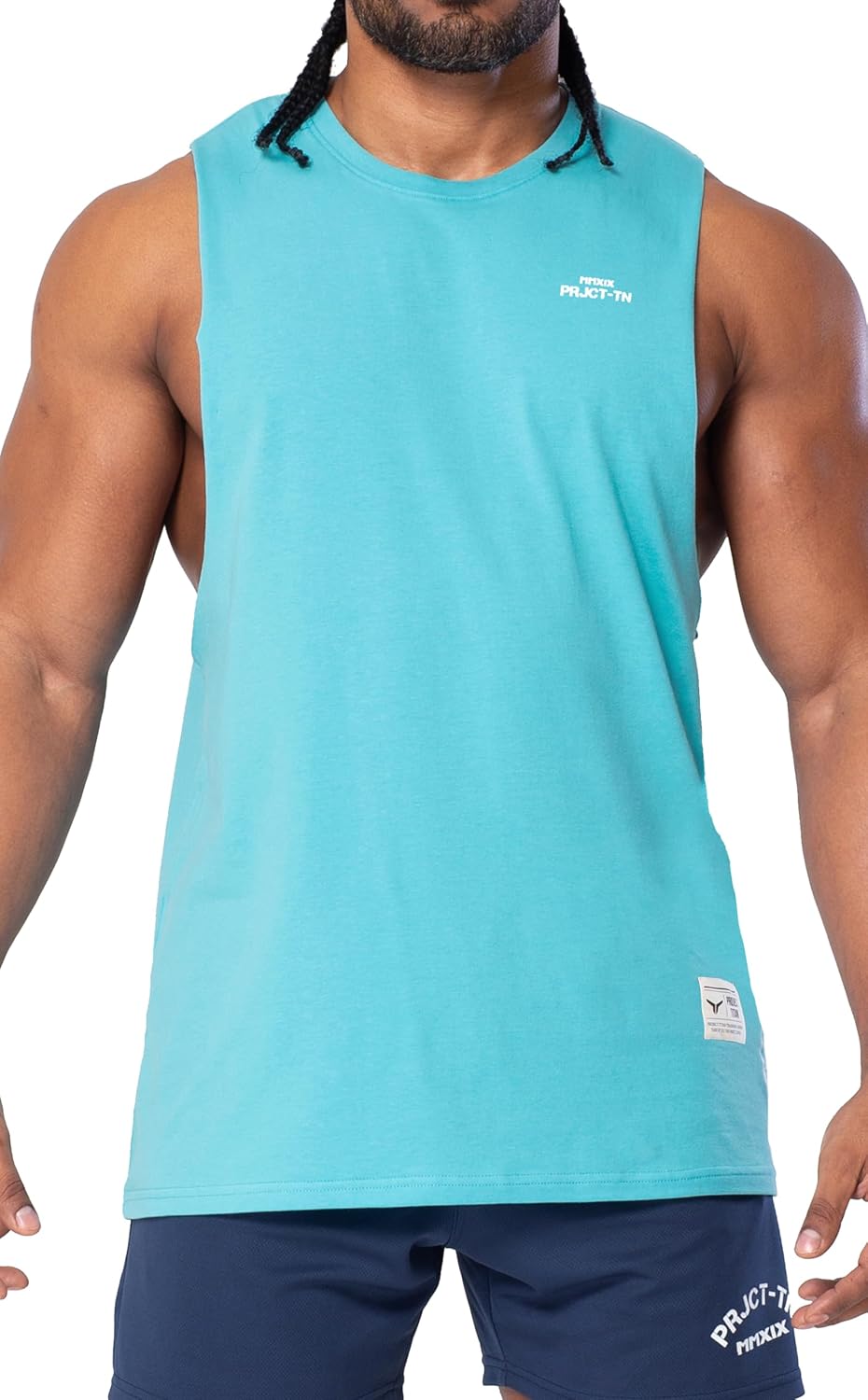 Project Titan Men's Workout Drop Arm Tank Top Cut Off Sleeveless Gym Shirts