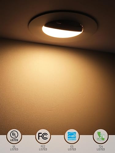 Miniatura 3 de TORCHSTAR Iluminación empotrable LED CRI90+ regulable 5CCT de 6 pulgadas, luces direccionales giratorias regulables, Downlight de techo ajustable,