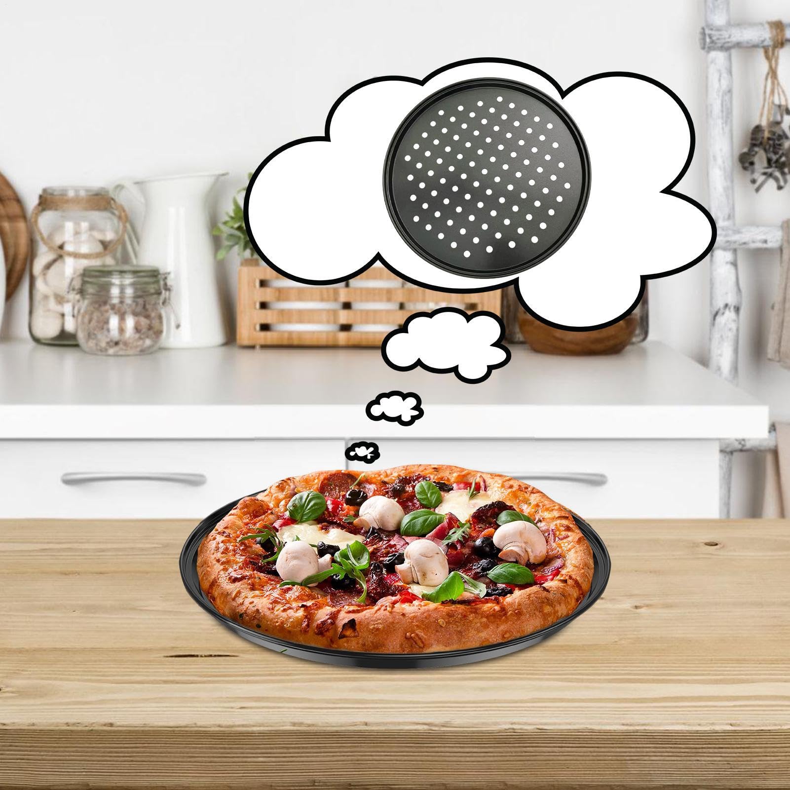 Teglia per Pizza Cucina Antiaderente Acciaio Al Carbonio