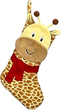 Valery Madelyn Christmas Stockings Decorations, 21 Inch Fabric Yellow Brown Giraffe Cute Plush Personalized Fireplace Hanging Ornament for Holiday Xmas Party Decor