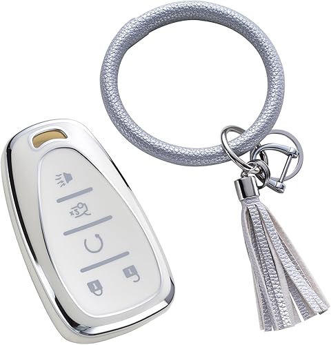 Compatible con llavero de automóvil, PlateadoBlanco (SILVER+WHITE)