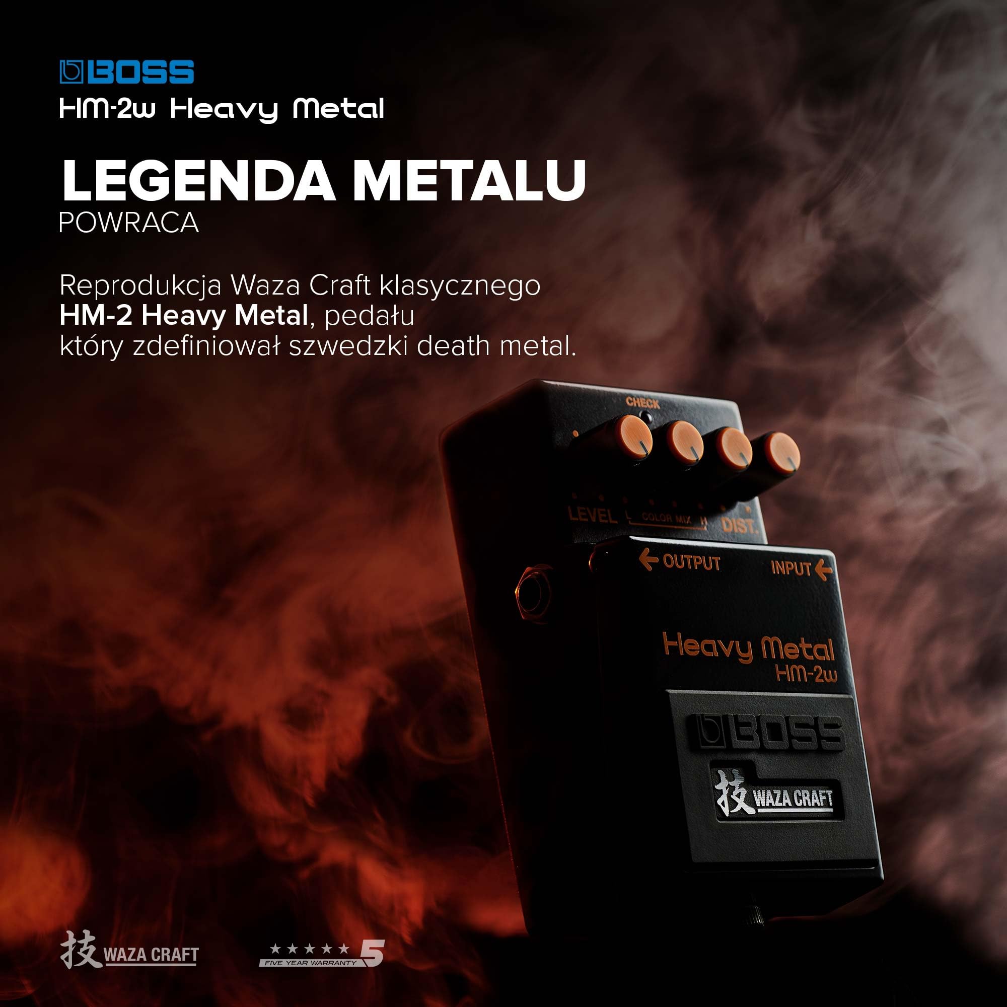 BOSS HM-2W Heavy Metal - Efekt Gitarowy Premium Waza Craft z