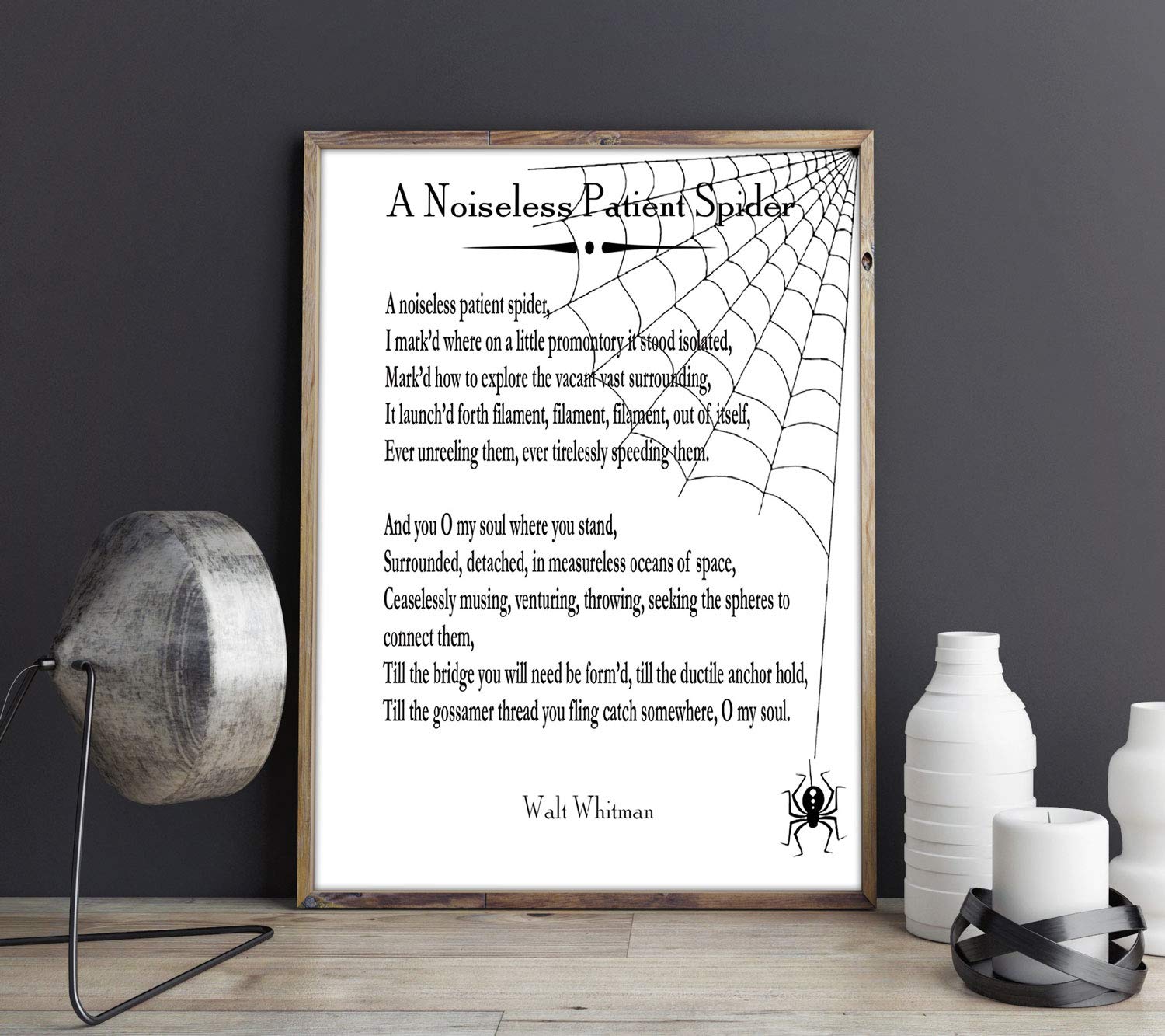 Affiche poème Walt Whitman poster décoration murale texte littéraire blanc