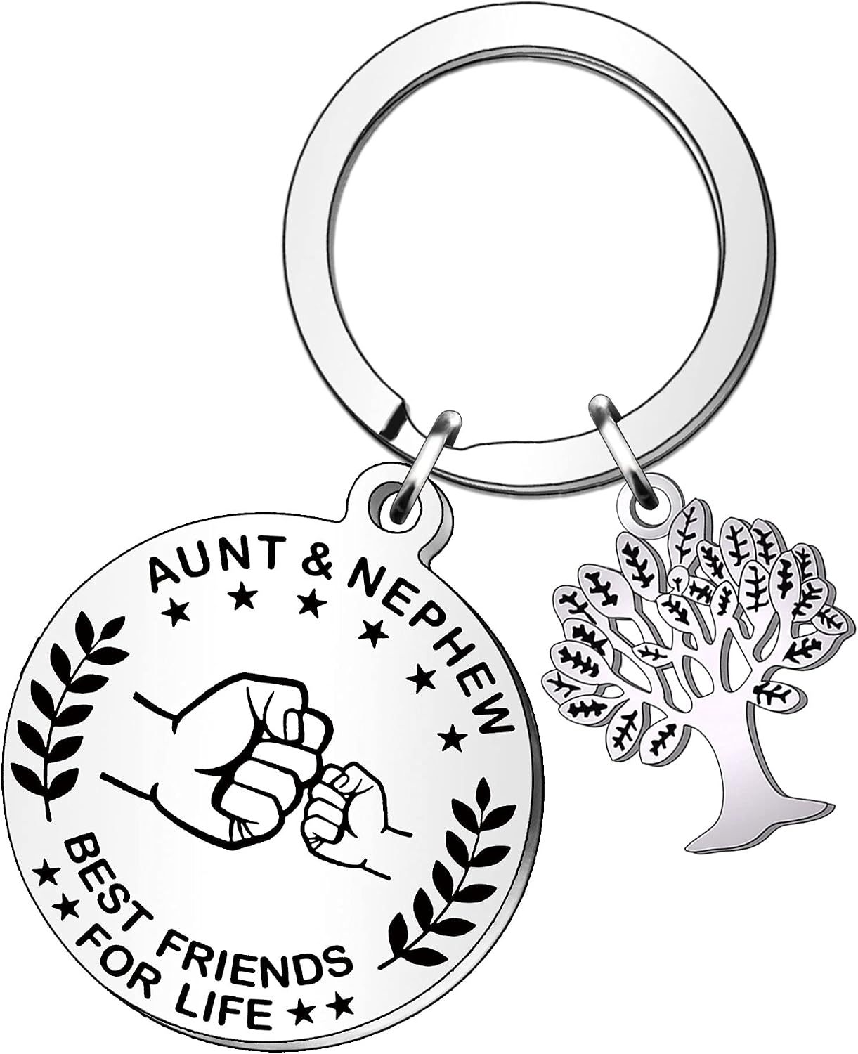 HULALA Aunt And Nephew Best Friends For Life Family Tree Keyring Keychains For Auntie Aunty Mothers Day Birthday Christmas