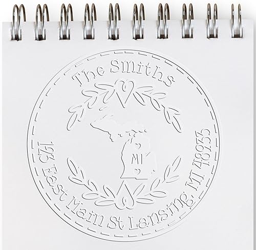 Miniatura 164 de Round State Love - Sello de dirección de devolución para Texas, uso con almohadilla de sello, mango de madera, sello de dirección de Texas