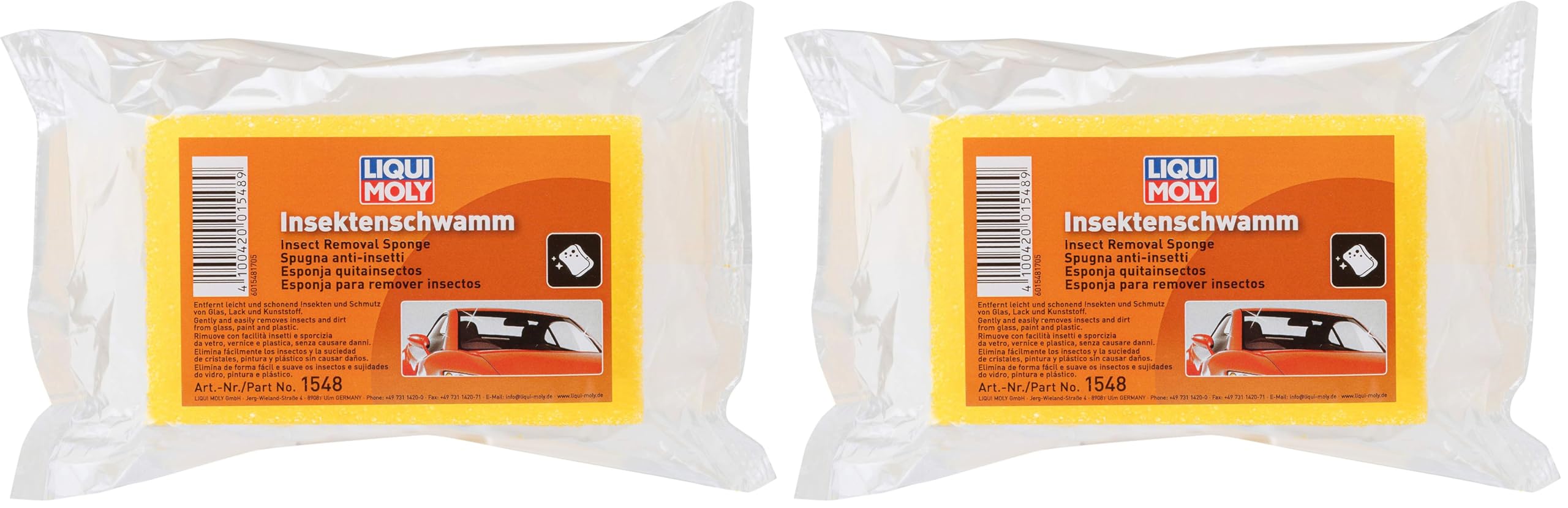 LIQUI MOLY Insektenschwamm Auto, Art.Nr. 1548 I 1x Fliegenschwamm Auto zur kratzerfreien Entfernung von Insekten & Schmutz I Für Glas, Lack und Kunststoff I Anti Insekten Schwamm, gründlich & schonend