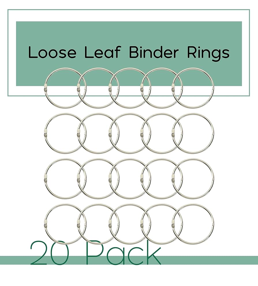 20PCS Metal Hinged Rings, Loose Leaf Rings Keychain Key Rings, Metal Book Rings For Scrapbook, Family Album (30mm