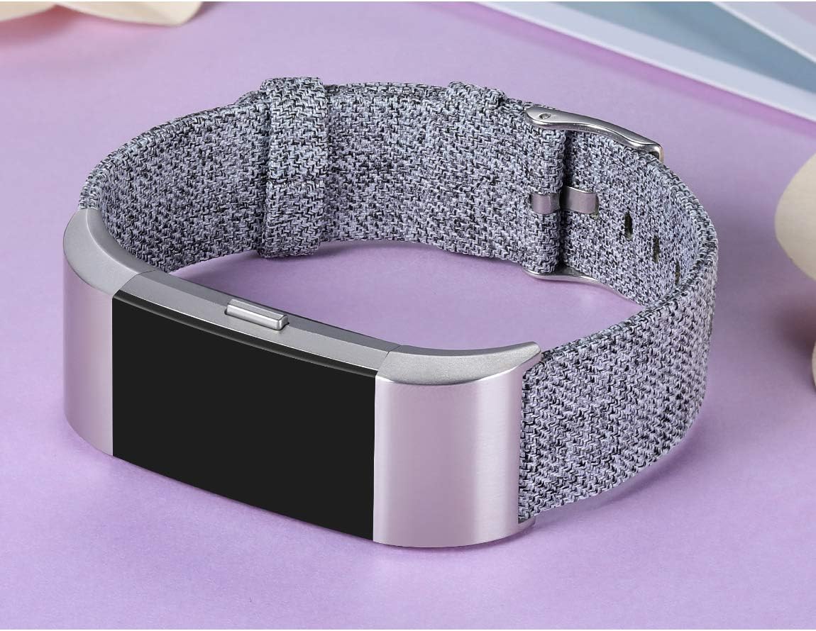 Maledan Compatible with Charge 2 Bands for Women Men, Large, Light Grey