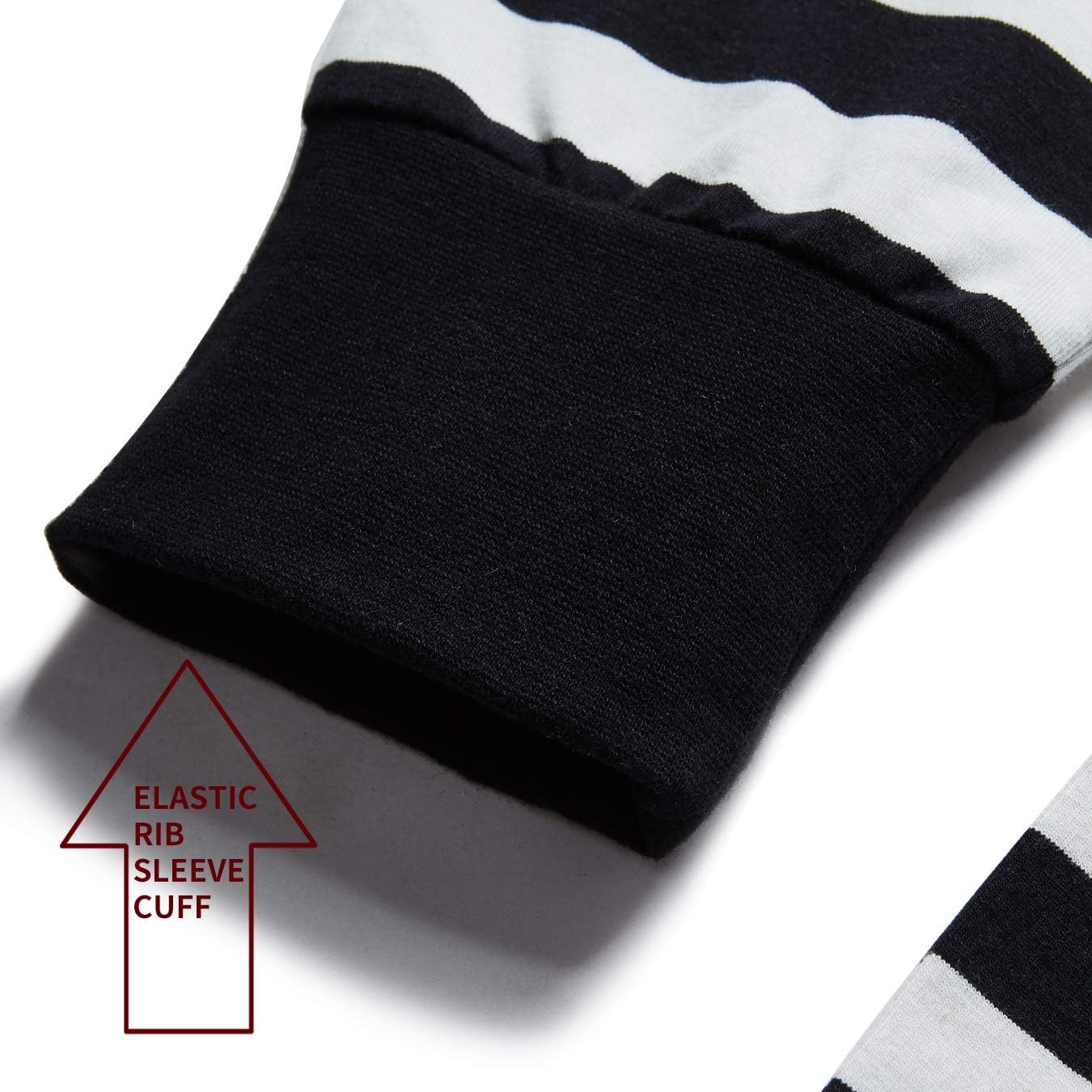 Zengjo Mens Striped Shirt Long Sleeve Mock Turtleneck Shirts X-Small Black&white Wide